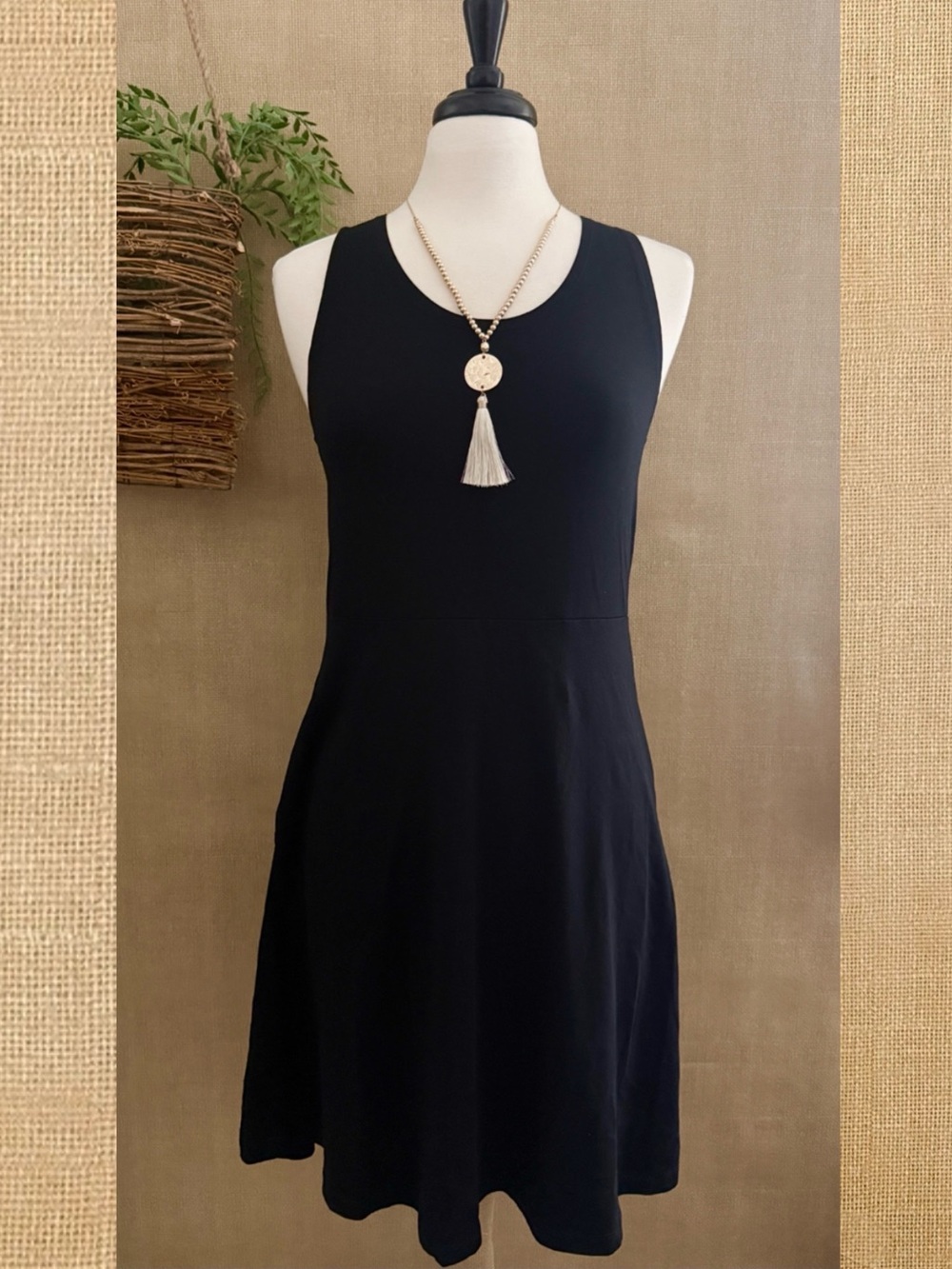 Gudrun Sjoden Dress Black Sleeveless A-Line Organic Cotton Stretch Tank Jersey - Picture 13 of 13